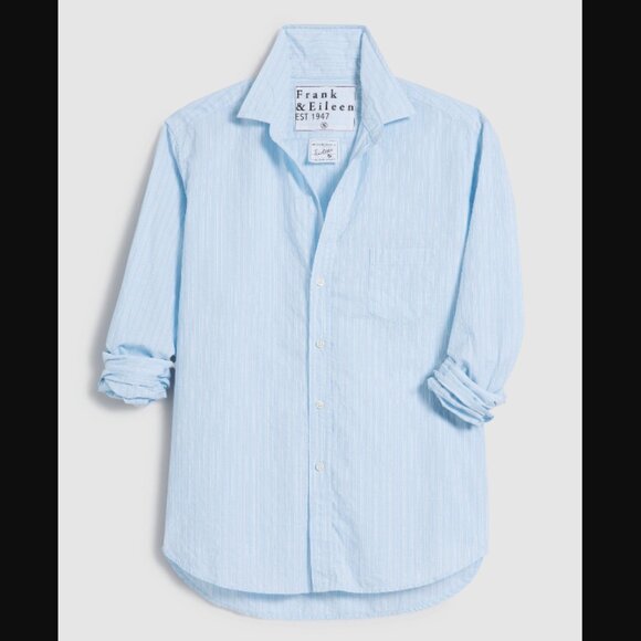 Frank & Eileen Tops - Frank & Eileen The Eileen Button Up in Light Blue Stripe with Glitter Size XS